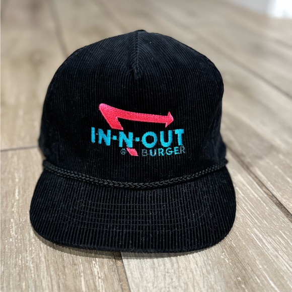 Vintage In-N-Out Burger Black Corduroy Hat - Picture 1 of 6